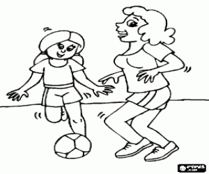 Coloriage Match de football féminin