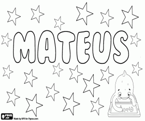 Coloriage Mateus, nom portugais