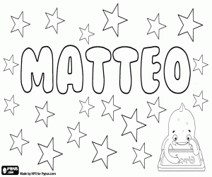 Coloriage Matteo, un nom italien pour garçon