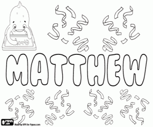 Coloriage Matthew, nom anglais