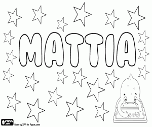 Coloriage Mattia, nom en Italien