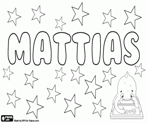 Coloriage Mattias, nom masculin