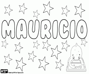Coloriage Mauricio, nom pour garçon