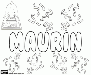 Coloriage Maurin, prénom du garçon