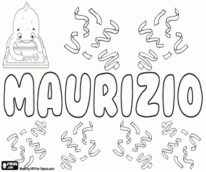 Coloriage Maurizio, nom italien de l’enfant