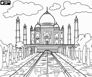 Coloriage Mausolée Taj Mahal en Inde