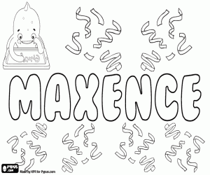 Coloriage Maxence, nom en Français