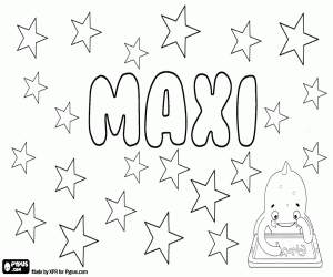 Coloriage Maxi, diminutif masculin