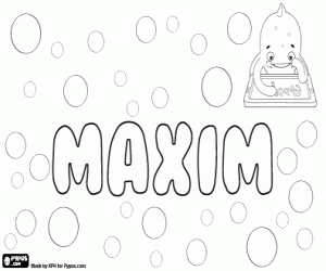 Coloriage Maxim, nom en diverses langues