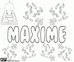 Coloriage Maxime, nom masculin français