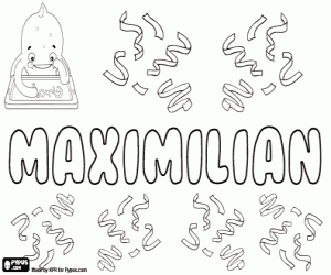 Coloriage Maximilian, nom masculin
