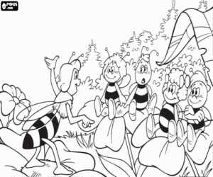 Coloriage Maya à l'école des abeilles