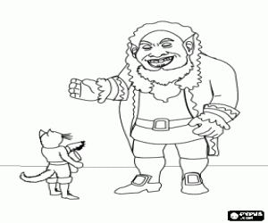 Coloriage Le Maître chat et l'ogre