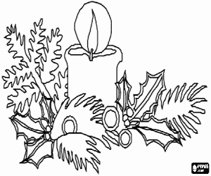 Coloriage Pièce maîtresse avec une bougie