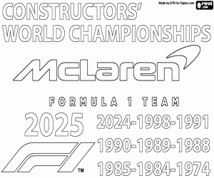Coloriage McLaren, champion F1 x10 en 2025