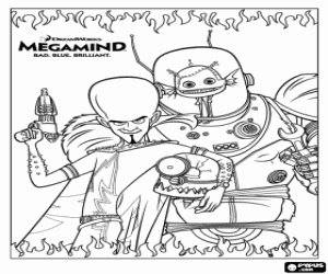 Coloriage Megamind et Minion Nounou