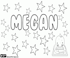 Coloriage Megan, nom d'origine galloise