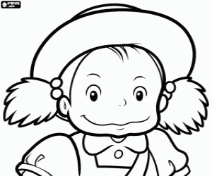 Coloriage Mei, personnage de Mon voisin Totoro