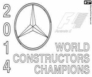Coloriage Mercedes, Champion de F1 2014