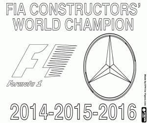 Coloriage Mercedes, champion de F1 2014-15-16