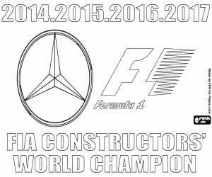 Coloriage Mercedes, champion du monde de F1 de 2017