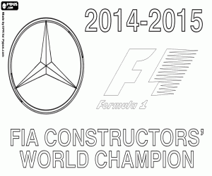 Coloriage Mercedes F1 Team, champion en 2015