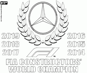Coloriage Mercedes, sixième titre mondial