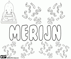 Coloriage Merijn, nom néerlandais unisexe