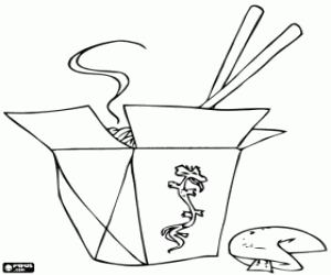 Coloriage Mets chinois à emporter