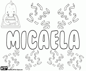 Coloriage Micaela, nom d'origine hébraïque