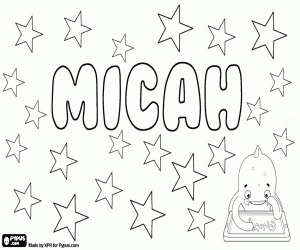 Coloriage Micah, nom biblique