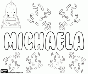 Coloriage Michaela, nom féminin