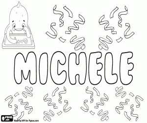 Coloriage Michele, nom d’origine hébraïque