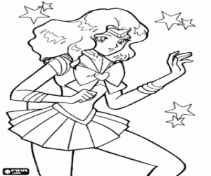 Coloriage Michiru Kaioh, Sailor Neptune