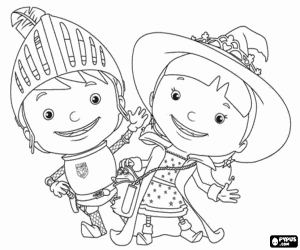 Coloriage Mike et Evie, les princes