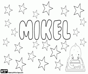 Coloriage Mikel, nom masculin en basque