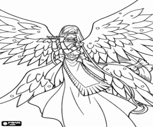 Coloriage Mikeru, l'ange vengeur