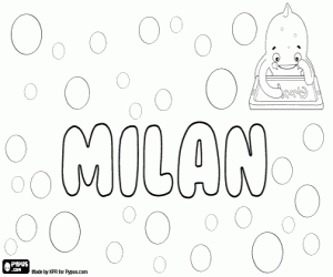 Coloriage Milan, nom pour enfant