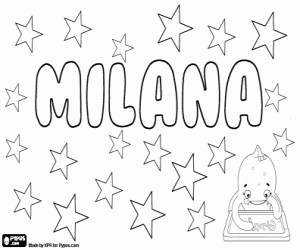 Coloriage Milana, nom slave