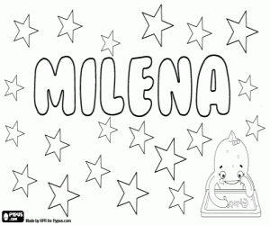 Coloriage Milena, nom féminin