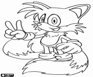 Coloriage Miles Prower, personnage de Sonic