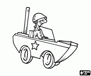 Coloriage Militaire petite voiture