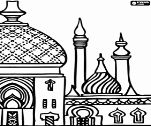 Coloriage Les minarets d'une mosquée