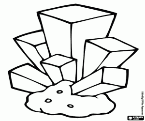 Coloriage Minérale de cristallisation prismatique