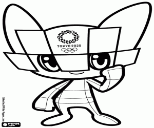 Coloriage Miraitowa, mascotte Tokyo 2020