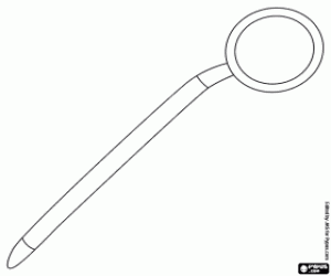 Coloriage Miroir de la bouche, miroir de dentiste