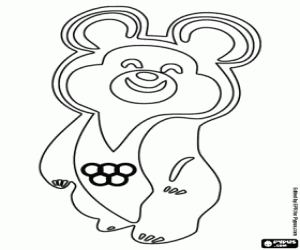 Coloriage Misha, Jeux olympiques de Moscou de 1980