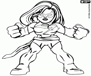 Coloriage Miss Marvel, Super Hero Squad