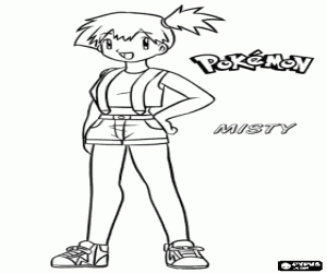 Coloriage Misty, protagoniste de Pokémon