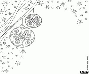 Coloriage Modèle avec deux boules de Noël
